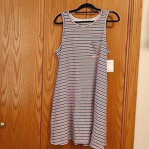 NWT size L Sonoma Swing Dress with Pocket, red, white, and blue stripes